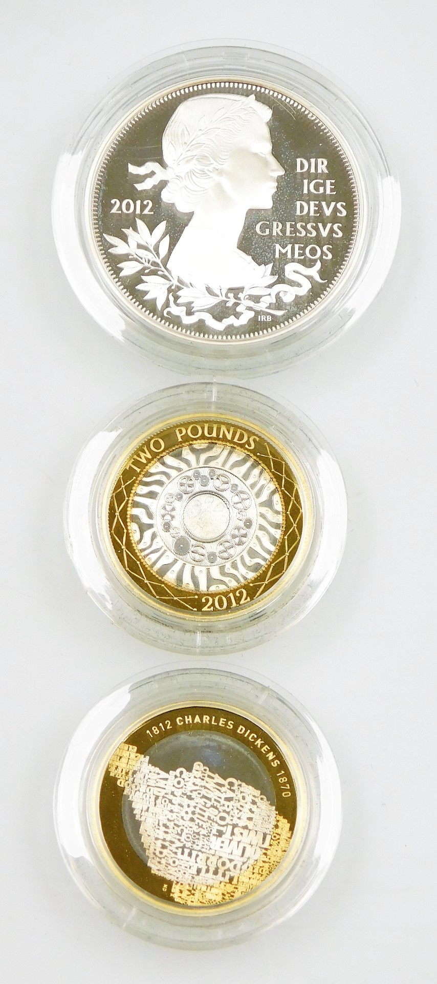An Elizabeth II 2012 Diamond Jubilee silver proof coin set, number 770, comprising five pound diamon - Image 2 of 5