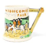 A Fieldings Crown Devon pottery musical jug, Widdicombe Fair, printed marks.