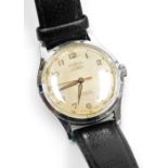A Derrick gentleman's stainless steel cased wristwatch, with fifteen jewelled movement, dial 3cm dia