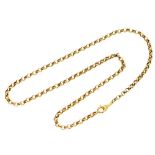 A 9ct gold curb link neck chain, 39cm long, 7g all in.