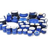 A Denby pottery Imperial Blue dinner tea and coffee service, including teapot, coffee pot, jugs, ser