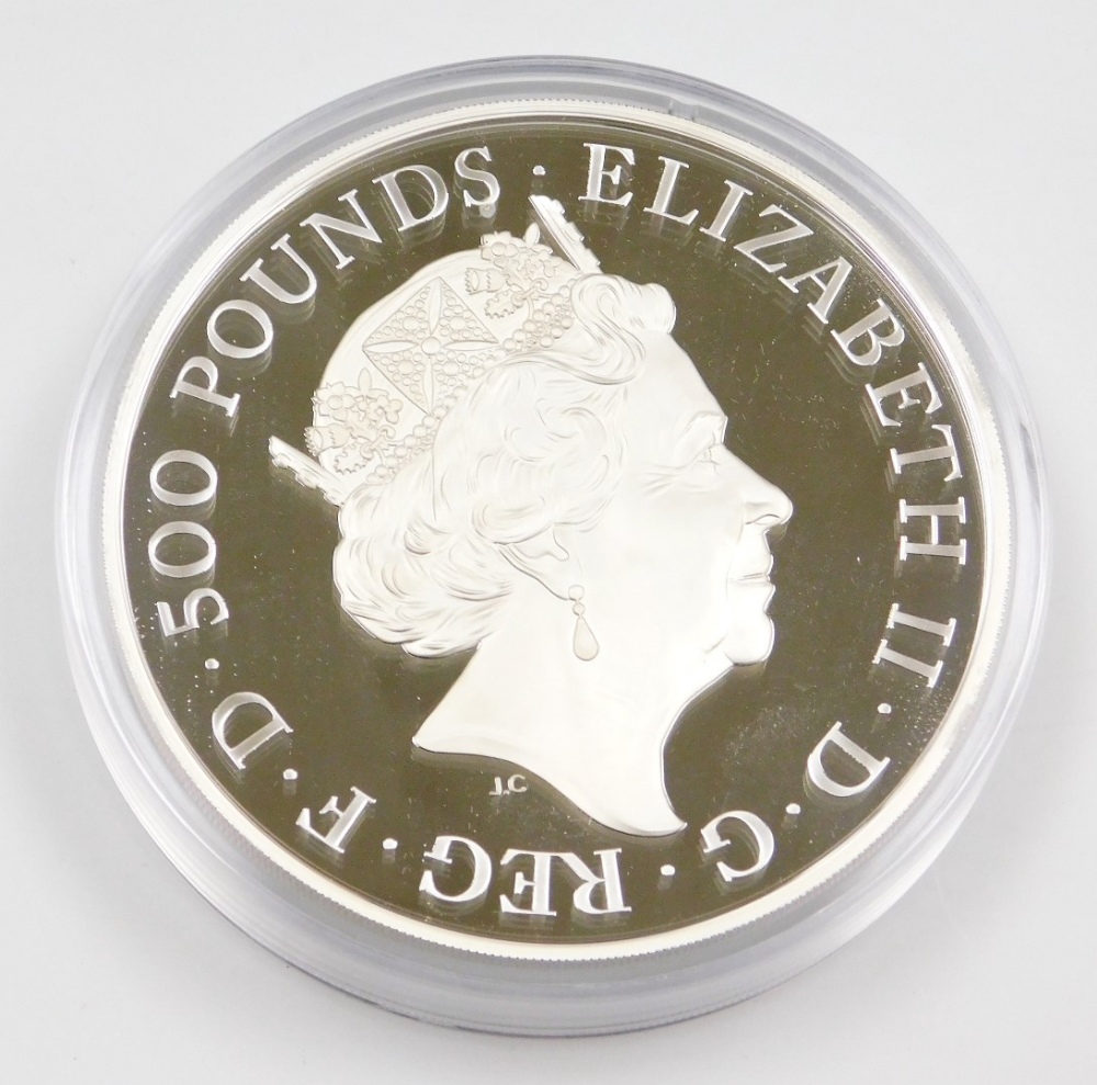 An Elizabeth II 2017 silver proof kilo coin, from The Queen's Beasts range, The Unicorn of Scotland, - Image 3 of 3