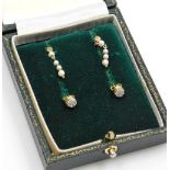 Two pairs of earrings, comprising a pair of small 9ct gold diamond cluster earrings each set with se