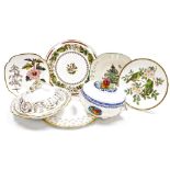 A Spode Hallmark porcelain muffin dish and cover, cake stands decorated in the Fleur de Lis Gold and