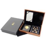 An Elizabeth II 2015 gold proof coin set, number 150, to commemorate the fifth circulating coinage p