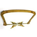 A Victorian over mantel mirror, with gold painted decoration and leaf carving, 27cm high, 122cm wide