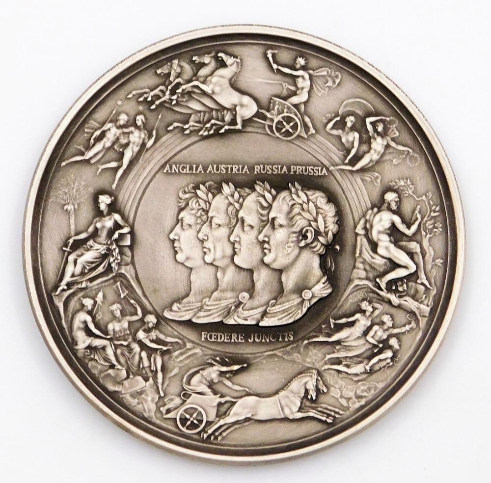 A Royal Mint Pistrucci Waterloo silver medal, by Benedetto Pistrucci, to commemorate the 200th anniv - Image 3 of 3