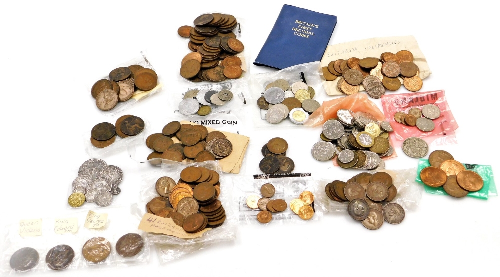 General coinage, to include museum replicas, foreign coins, British cupronickel, half pennies, etc.