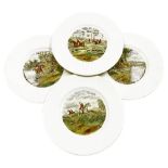 Four Copeland Spode Mansard pattern plates, comprising Drawing the Dingle, Gone Away, Going to Hallo