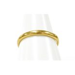 A 22ct gold wedding band, of plain design, ring size L, 2.2g all in.