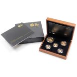 An Elizabeth II 2013 five coin gold sovereign collection, number 247, comprising five pound coin, do