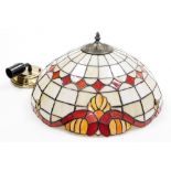 A Wisteria Lighting Tiffany style coloured and opalescent glass ceiling light, 41cm diameter.