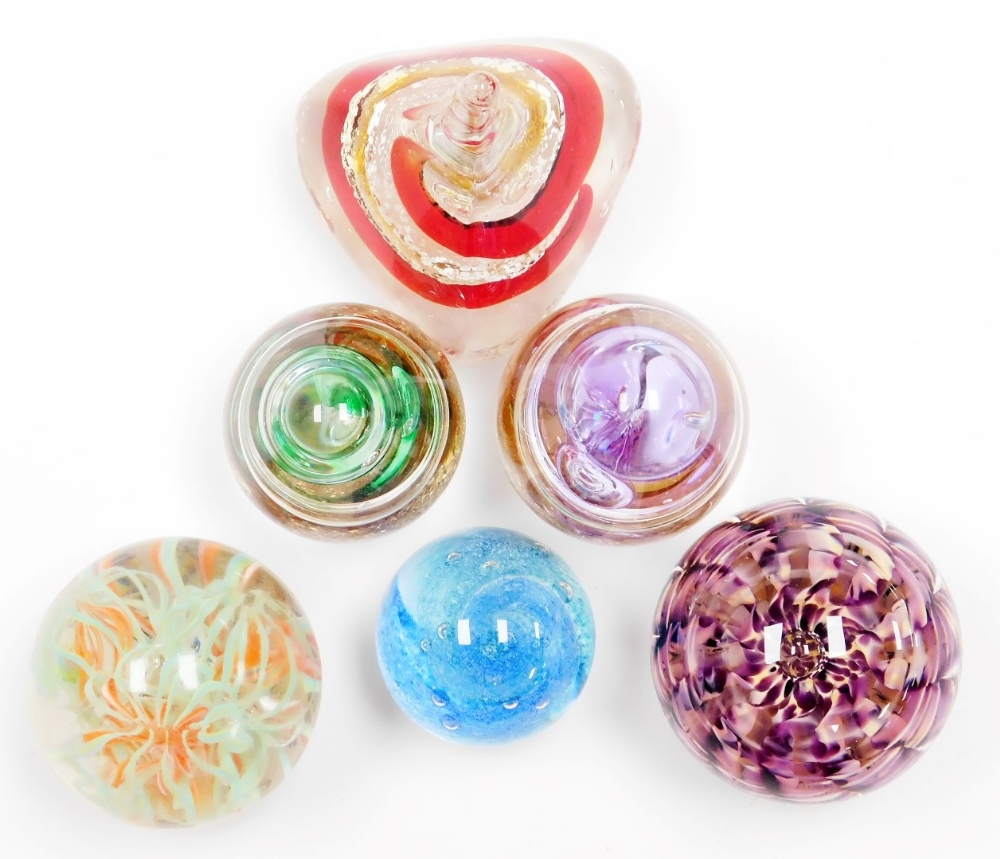 A group of glass paperweights, to include a Caithness Fizz Bomb paperweight, decorated with a multi- - Image 3 of 3