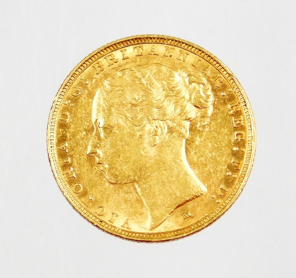 A Queen Victoria young head gold full sovereign 1887, 8.0g. - Image 2 of 2