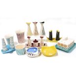 A group of Hornsea ceramics, to include a three part cruet, butter dish and cover, salt and pepper s