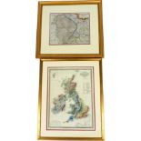 After Christopher Saxton. Map of Lincolnshire, 30cm x 34cm, and after James Wyld, map of the United