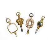 A collection of decorative watch keys, to include a Queen Victoria 1882 Jubilee, another inset with