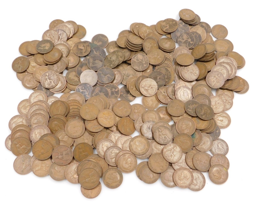 British copper pennies from Queen Victoria onwards. (a quantity)