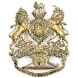 A Pembroke Artillery brass badge, bearing coat of arms.