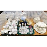 Decorative china and effects, part teawares, a porcelain part dressing table set, was jug, part dinn