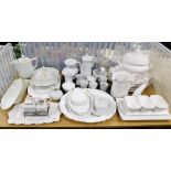A Hutschenreuther porcelain part coffee service, various white glazed dinner wares, to include turee