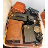 A group of cameras, to include a Kodak Brownie camera, Hannimex thirty five jewel lens camera, vario