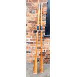 A pair of wooden oars, approx 200cm long.