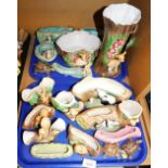 A group of Hornsea pottery, jug decorated with a fawn, 32cm high, Wade tortoise trinket boxes, etc.