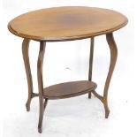 An Edwardian mahogany two tier occasional table, the top with a moulded edge, on shaped legs, 72cm