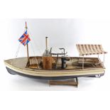 A kit built steam boat African Queen, 69.5cm wide.