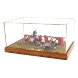 A diorama of the Royal Navy Portsmouth gun team, with brass plaque engraved 'The Royal Tournament