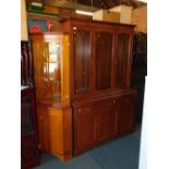 A mahogany dining room display cabinet, together with a similar corner cabinet. (2)