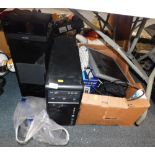 An LG DVD Home Theatre System DA-3525, with DVD player and speaker, various cabling, Packard Bell co