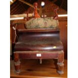 A Victorian commode, together with a stool. (2)