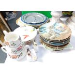 Ceramics and effects, collector's plates, pewter wall plates, napkin rings, part tea set, etc. (a qu