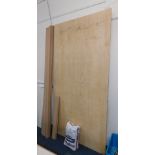 A group of plywood 8' x 4' sheets, and a bag of Rugby cement. (a quantity)