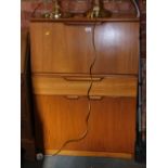 A late 20thC teak bureau.