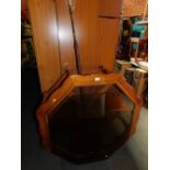 An octagonal coffee table, together with a mid century standard lamp. (2)