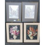 A small group of prints, York Minister after D A Heald, pair of W A Chase still life prints. (a qua