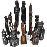 African tribal carvings, to include standing figures, busts, etc. (a quantity)