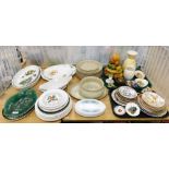 A quantity of Denby stoneware dinner wares, to include dinner plates, oval dish, 30cm wide, flan dis