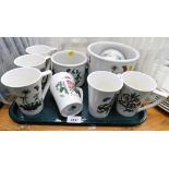 A group of Portmeirion Botanic Garden wares, to include six mugs, plant pots, etc. (1 tray)