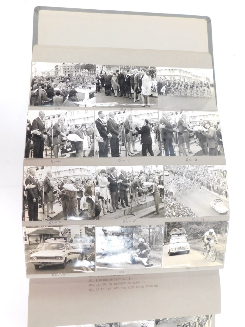 A Milk Race cycling 1967 black and white photograph album, including photographs of the riders. Prov - Image 2 of 4