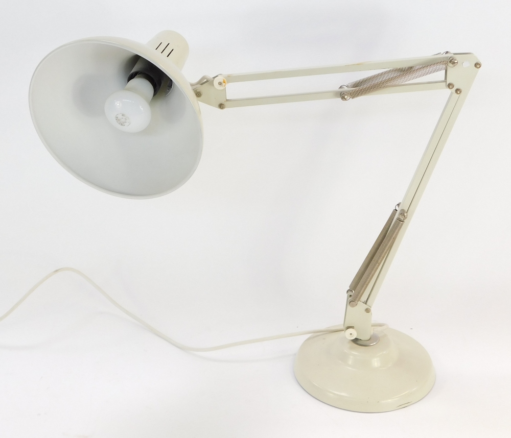 A grey Anglepoise desk lamp, 46cm high when folded.
