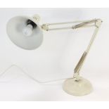 A grey Anglepoise desk lamp, 46cm high when folded.