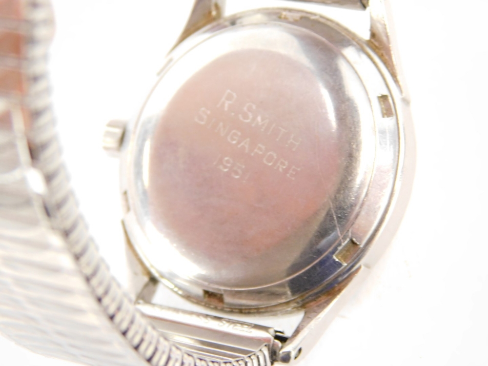 A 1950s gent's Omega automatic wristwatch, with silver colour dial, automatic movement, inscribed R - Image 3 of 3