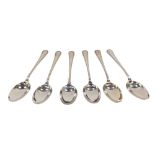A set of six Mappin & Webb silver table spoons, Sheffield 1933, 10½oz.