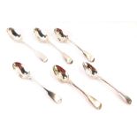 Six silver teasponns, five George IV Old English pattern teaspoons, four only marked London 1822, th