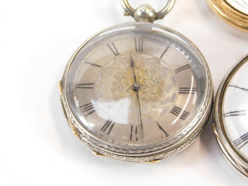 Three pocket watches, comprising an AWW & Co Waltham Mass gold plated lady's hunting cased pocket wa - Image 3 of 7