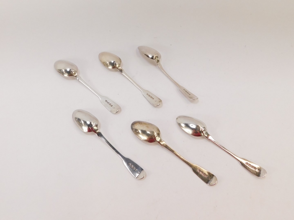 Six silver teasponns, five George IV Old English pattern teaspoons, four only marked London 1822, th - Image 2 of 3